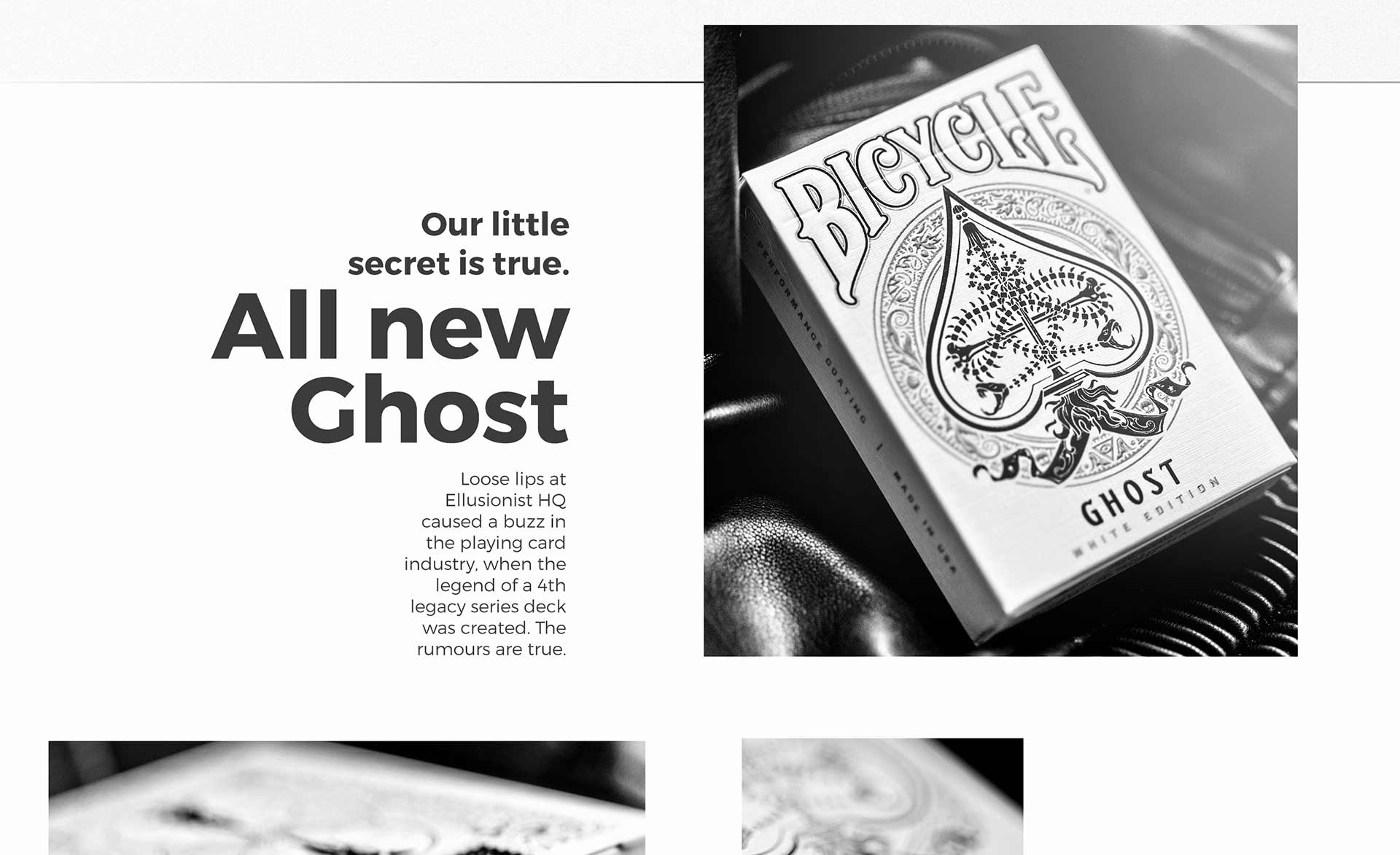 Bicycle Ghost Legacy Playing Cards by Ellusionist White Edition S102969-甲E1 